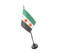 Drapeaux de table syriens lumineux de 14 x 21 cm - Petits drapeaux de bureau syriens - Décoration pour diplomates et entrepreneurs dans différents paramètres - Drapeau de réunion internationale