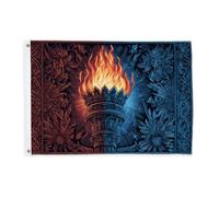 Drapeaux de torche pour extérieur, fleurs de flammes artistiques modernes sans bleu, panneaux décoratifs avec œillets pour porche, jardin, balcon, maison 0,9 x 1,5 m