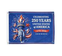 Drapeaux de torche pour extérieur, motif étoiles patriotiques festives et rayures bleues, bannière décorative résistante à la décoloration pour porche, jardin, balcon, maison, 6,1 x 0,9 m