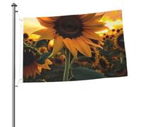 Drapeaux de tournesol de ferme pour extérieur 6,1 x 91,4 cm, drapeau de jardin saisonnier double face avec œillets, drapeau d'extérieur pour décoration de maison, toile de fond pour photo