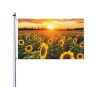 Drapeaux de tournesol pour l'extérieur - 9,1 x 1,5 m - Drapeau de jardin saisonnier double face avec œillets - Drapeau d'extérieur pour décoration de maison, toile de fond pour photo