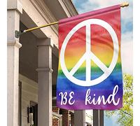 Drapeaux De Vacances Coupe-Vent Et Étancheune Drapeau De Décoration Durable Drapeaux De Pirate Décoration Pour Porche Maison Patio Signe De Paix Soyez Gentils Mois Des Fiertés Lgbt Arc-En-Ciel S
