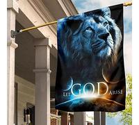 Drapeaux De Vacances Coupe-Vent Et Étancheune Drapeaux De Pirate Drôle Drapeau De Décoration Décoration Pour Porche Maison Patio Jésus Lion 3D Que Dieu Se Lève Lumière De La Lune Christ S