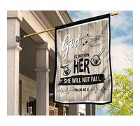 Drapeaux De Vacances Coupe-Vent Et Étancheune Drapeaux De Pirate Supérieure Drapeau De Décoration Décoration Pour Balcon Patio Extérieure Stéthoscope Vintage Dieu En Elle Elle Ne Tombera Pas S