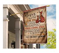 Drapeaux De Vacances Double Face Drapeau De Jardin Ésistantes À La Décoloration Jardin Signe Décoration Pour Patio Pelouse Balcon Fox Family Art N'Oublie Jamais Que Je T'Aime M
