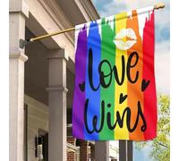 Drapeaux De Vacances Drapeau De Décoration Drôle Jardin Signe Décoration Pour Porche Maison L'Amour Triomphe Mois Des Fiertés Lgbt Aquarelle Arc-En-Ciel, Couple Intersexué M