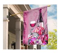 Drapeaux De Vacances Drapeau De Jardin Drapeaux De Pirate Décoration Pour Patio Pelouse Porche Mois De Sensibilisation Au Cancer Du Sein : Citrouilles Et Vin, Croire, Octobre Rose S