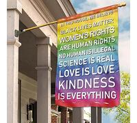 Drapeaux De Vacances Drapeau De Jardin Drôle Jardin Signe Nous Croyons Que La Vie Des Noirs Compte, Que Les Droits Des Femmes Sont Importants Et Que L'Amour Est L'Amour. Lgbt S