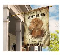 Drapeaux De Vacances Drapeaux De Pirate Drôle Drapeau De Décoration Portrait Vintage D'Un Teckel. Deux Pattes, Bougez Votre Corps. Quatre Pattes, Bougez Votre Âme. M