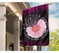Drapeaux De Vacances Drôle Drapeau De Jardin Jardin Signe Ruban Rose Avec Tournesol, Sensibilisation Au Cancer Du Sein. Nous Ne Savons Pas À Quel Point Nous Sommes Fortes. M