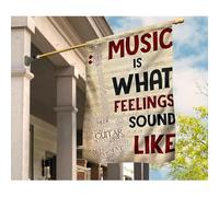 Drapeaux De Vacances Drôle Drapeaux De Pirate Durable Drapeau De Décoration Décoration Pour Balcon Porche La Musique De Basse, C'Est Ce Que Les Sentiments Expriment Dans Les Partitions Vintage M