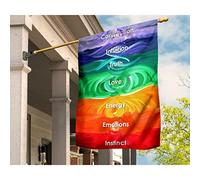 Drapeaux De Vacances Drôle Drapeaux De Pirate Durable Drapeau De Décoration Yoga : Les Sept Portes De L'Énergie, Connexion, Intuition, Vérité, Amour, Énergie, Émotions, Instinct S