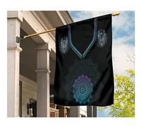 Drapeaux De Vacances Drôle Jardin Signe Coupe-Vent Et Étancheune Drapeau De Jardin Décoration Pour Porche Maison Patio Art Du Loup Avec Une Fleur Mandala M
