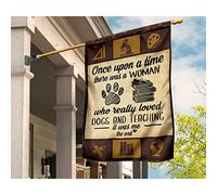 Drapeaux De Vacances Durable Drapeau De Décoration Jardin Signe Décoration Pour Pelouse Patio Maison Il Était Une Fois Une Femme Qui Aimait Vraiment Les Chiens Et L'Enseignement M