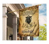 Drapeaux De Vacances Durable Jardin Signe Drapeaux De Pirate Décoration Pour Patio Balcon Porche Tableau Vintage D'Une Vache Laitière Avec Des Tournesols. Quel Monde Merveilleux ! M