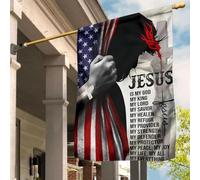 Drapeaux De Vacances Ésistantes À La Décoloration Drapeau De Décoration Drapeaux De Pirate Décoration Pour Porche Maison Jésus Est Mon Roi, Mon Dieu, Mon Seigneur, Mon Sauveur, Mon Tout. S