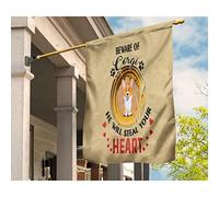 Drapeaux De Vacances Supérieure Drapeaux De Pirate Double Face Drapeau De Jardin Décoration Pour Pelouse Maison Balcon Attention Au Corgi, Il Vous Fera Chavirer Le Cœur. S