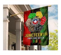 Drapeaux De Vacances Supérieure Drapeaux De Pirate Durable Drapeau De Décoration Juneteenth Libre (Ou Presque) Depuis 1865 Cercle Menotté Panafricain, Décoration De Jardin Pour Le Panafricanisme S