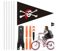 Drapeaux de vélo, drapeau avec tige | Drapeaux de vélo visibles avec tige | Hauteur réglable Drapeau de remorque de vélo pour une meilleure vision, Drapeaux d'extérieur pour la sécurité