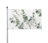 Drapeaux de verdure naturelle blanche pour extérieur 0,9 x 1,5 m, drapeau de jardin saisonnier double face avec œillets, drapeau d'extérieur pour décoration de maison, toile de fond pour photo