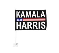 Drapeaux de voiture Kamala Harris 2028, fixation pour la plupart des vitres de véhicules, 30 x 45 cm (12 x 18 pouces).