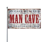 Drapeaux de voiture pour chambre à coucher, inscription « Enter at your own risk » pour décoration de bar et de maison (120 x 180 cm)