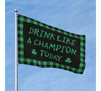 Drapeaux de voiture pour chambre Drink Like A Champion Today pour décoration extérieure de bar pour la maison (30 x 45 cm)