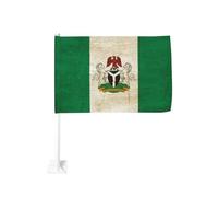 Drapeaux de voiture vintage du Nigéria, 45,7 x 30,5 cm, à pince pour fenêtre, polyester, protection UV, couleurs vives, double face