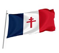Drapeaux Décoratif France libre 1940-1944 Bannière pour Balcon 3x5 FT | Amusant Drapeau Jardin Imperméable Bannière décorative pour Pelouse D'Intérieur