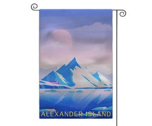 Drapeaux Décoratif Île Alexandre en Antarctique Bannière de Cour 12x18 | Inch Suspendre Drapeau De La Fierté Amusant Bannière décorative pour Vacances Ferme Bureaux