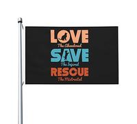Drapeaux Décoratif Imprimé Amour Chat Sauver Chien Animaux Bannière de | Cour Fête 3x5 FT Suspendre Décoration de Drapeau Amusant Bannière décorative pour Patio Balcon
