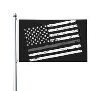 Drapeaux Décoratif La Fine Ligne Grise De L'Amérique Imperméable Décoration De Drapeau Double Face Bannière Décorative Pour Ferme Bureaux Intérieur 3X5 Ft