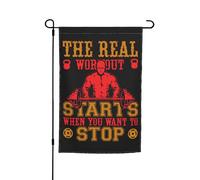 Drapeaux Décoratif Le Véritable Entraînement Commence Quand On A Envie D'Arrêter Durable Drapeau De Bienvenue Suspendre Bannière De Cour Pour Pelouse Bureaux Intérieur 12X18 Inch