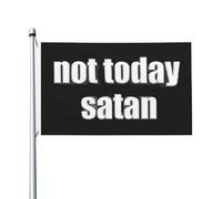 Drapeaux Décoratif Pas Aujourd'Hui Satan Durable Drapeau Jardin Suspendre Bannière Pour Maison Pelouse Vacances 3X5 Ft