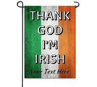 Drapeaux Décoratif Rétro Dieu Merci, Je Suis Irlandais Uv Fade Résistant Drapeau De La Fierté Durable Bannière Pour Intérieur Porche Patio 12X18 Inch