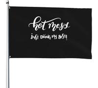 Drapeaux Décoratif Un Vrai Désastre, Je Fais De Mon Mieux Imperméable Bannière Double Face Drapeau Décoratif De Jardin Pour Bureaux Extérieure Pelouse 3X5 Ft