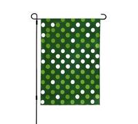Drapeaux décoratifs à pois verts pour l'extérieur, décoration de jardin double face pour toutes les saisons