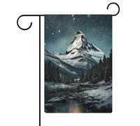 Drapeaux décoratifs de jardin double face pour extérieur avec inscription « Mountain Peak Snow Night » 12,6 pouces × 18,5 pouces »