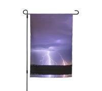 Drapeaux décoratifs de jardin imprimés tempête foudre - Convient pour balcon, terrasse, pelouse, jardin, fête des mères, Noël, Halloween, décorations de vacances