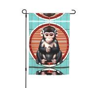 Drapeaux décoratifs de jardin imprimés The Silent Monkey - Convient pour balcon, terrasse, pelouse, jardin, fête des mères, Noël, Halloween, décorations de vacances