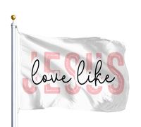 Drapeaux Décoratifs D'Extérieur Aimer Comme Jésus Bannière Décorative Robustes Drapeau De Jardin Avec Œillets En Laiton Bannière De Cour Pour Procession Club Patio 90X150Cm