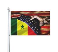 Drapeaux Décoratifs D'Extérieur Amérique Et Sénégal Sénégalais Bannière Décorative Avec Œillets En Laiton Drapeau De Jardin Léger Bannière De Cour Pour Bar Patio Club 90X150Cm