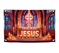 Drapeaux Décoratifs D'Extérieur Jésus, Le Chemin, La Vérité, La Vie Garden Flag Œillets En Laiton Drapeaux De Bienvenue Résistant Aux Outdoor Flags For Intérieur Patio Dortoir 90x150cm
