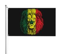 Drapeaux Décoratifs D'Extérieur Lion Du Sénégal Drapeau De Jardin Léger Bannière Décorative Couleurs Éclatantes Bannière De Cour Pour Faire La Fête Club Patio 90X150Cm