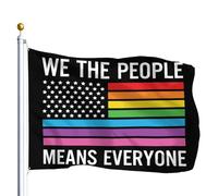 Drapeaux Décoratifs D'Extérieur « Nous Le Peuple » Signifie Tout Le Monde Drapeau De Jardin Robustes Bannière De Cour 100% Polyester Bannière Décorative Pour Club Chambre Bar 90X150Cm