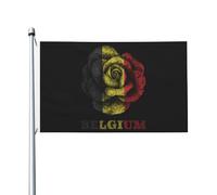 Drapeaux Décoratifs D'Extérieur Rose Belgique Belge Drapeau De Jardin Léger Bannière Décorative Couleurs Éclatantes Bannière De Cour Pour Patio Club Procession 90X150Cm