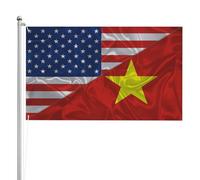 Drapeaux Décoratifs D'Extérieur Triangle Vietnamien Entre Les États-Unis Et Le Vietnam Bannière Décorative Léger Bannière De Cour Couleurs Éclatantes Drapeau De Jardin Pour Patio Procession