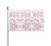 Drapeaux décoratifs double face à motif de cerisier japonais, avec trous de suspension, adaptés pour accrocher dans les jardins et les porches.