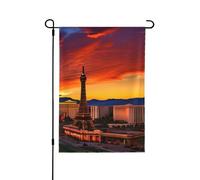 Drapeaux décoratifs double face au coucher de soleil de Las Vegas pour l'extérieur, décoration de jardin pour toutes les saisons