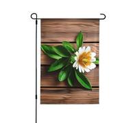 Drapeaux décoratifs double face avec fleur sarcelle sur planche pour l'extérieur, décoration de jardin pour toutes les saisons